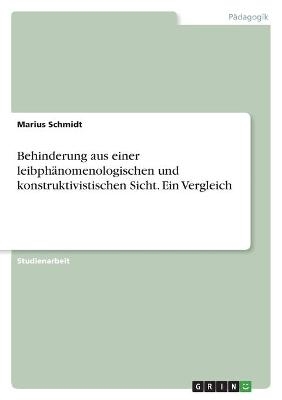 Behinderung aus einer leibphÃ¤nomenologischen und konstruktivistischen Sicht. Ein Vergleich - Marius Schmidt