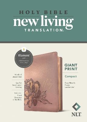 NLT Compact Giant Print Bible, Filament Edition, Rose -  Tyndale