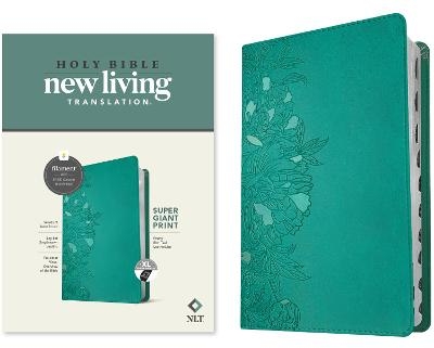 NLT Super Giant Print Bible, Filament-Enabled Edition (Leatherlike, Peony Rich Teal, Indexed, Red Letter) -  Tyndale