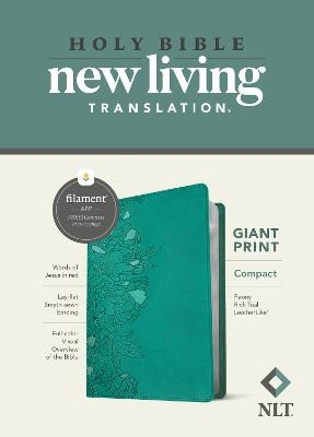 NLT Compact Giant Print Bible, Filament-Enabled Edition (Leatherlike, Peony Rich Teal, Red Letter) -  Tyndale