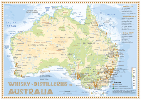 Whisky Distilleries Australia - Tasting Map - Rüdiger Jörg Hirst