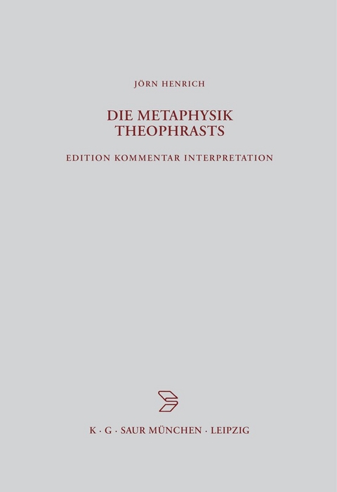 Die Metaphysik Theophrasts - Jörn Henrich