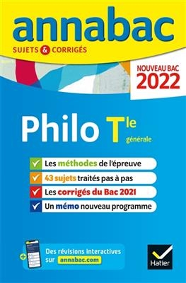 Annales du BAC Annabac 2022 Philosophie Tle generale - Sabrina Cerqueira