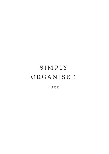 SIMPLY ORGANISED 2022 - premium white - Lina Marie Walbracht