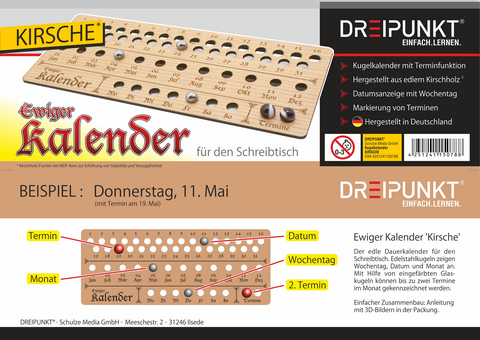 Bausatz Ewiger Kalender (Kirsch-Ausführung) - 