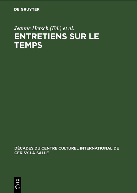 Entretiens sur Le temps - 