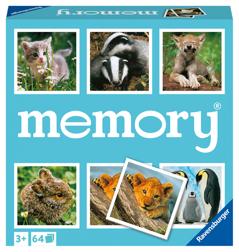 Ravensburger memory® Tierkinder - 20879 - der Spieleklassiker für Tier-Fans, Merkspiel für 2-8 Spieler ab 3 Jahren - William H. Hurter