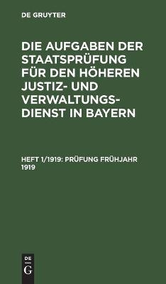 PrÃ¼fung FrÃ¼hjahr 1919 - 