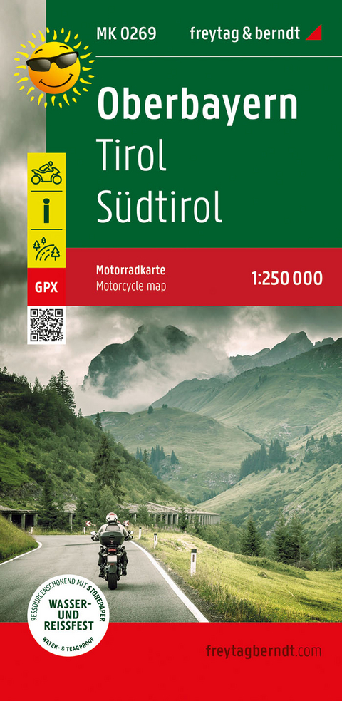 Oberbayern, Motorradkarte 1:250.000, freytag & berndt