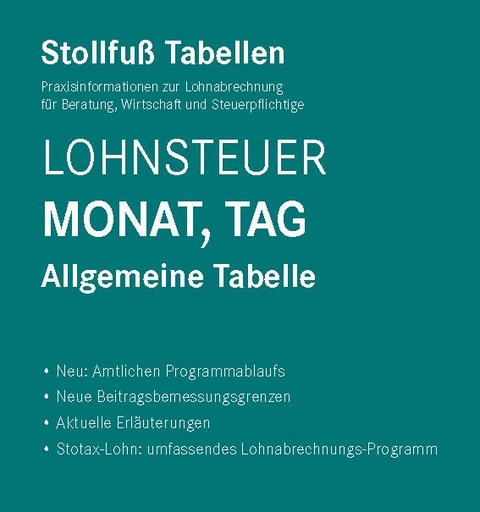 Tabelle, Lohnsteuer 2022 Monat, Tag