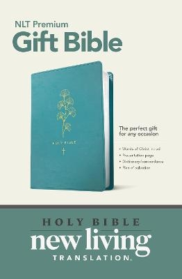 NLT Premium Gift Bible, Red Letter, LeatherLike, Teal -  Tyndale