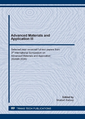 Advanced Materials and Application III - 
