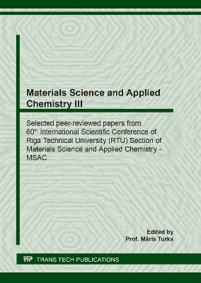 Materials Science and Applied Chemistry III - 