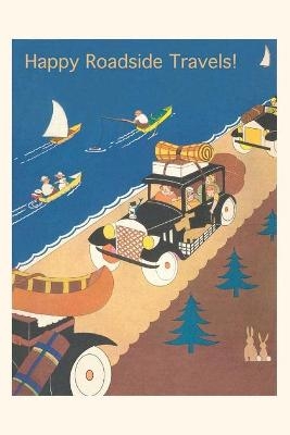 Vintage Journal Roadside Vacation Scene Travel Poster