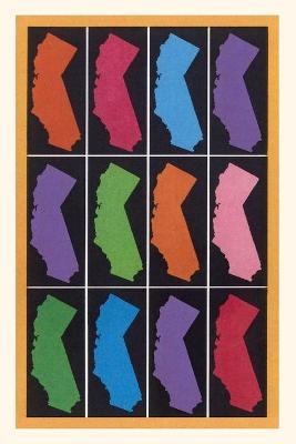 Vintage Journal California State in Rainbow Colors
