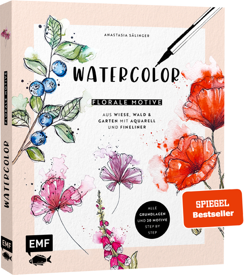 Watercolor – Florale Motive aus Wiese, Wald & Garten mit Aquarell und Fineliner - Anastasia Sälinger