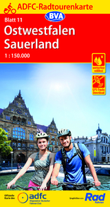 ADFC-Radtourenkarte 11 Ostwestfalen Sauerland 1:150.000, reiß- und wetterfest, E-Bike geeignet, GPS-Tracks Download - 