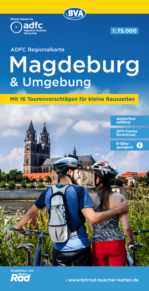 ADFC-Regionalkarte Magdeburg & Umgebung, 1:75.000, mit Tagestourenvorschlägen, reiß- und wetterfest, E-Bike-geeignet, GPS-Tracks-Download