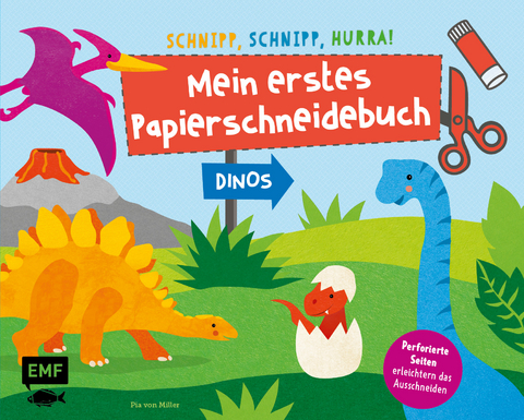 Schnipp, schnipp, hurra! Mein erstes Papierschneidebuch – Dinos