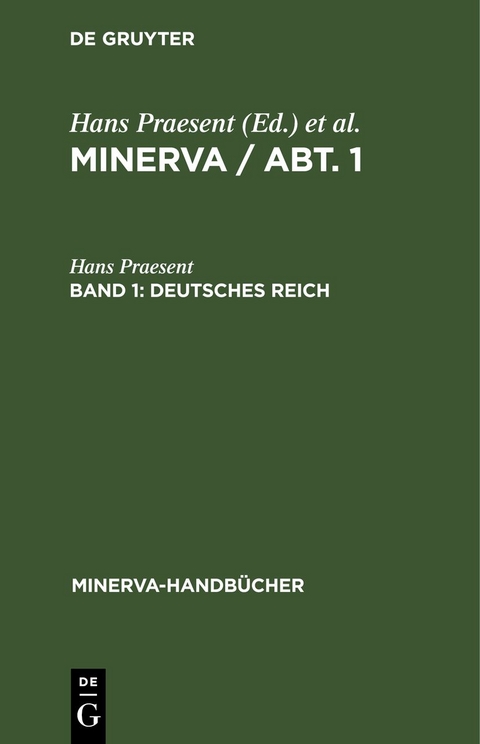 MINERVA / Abt. 1 / Deutsches Reich - Hans Praesent