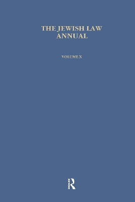 Jewish Law Annual (Vol 10) - Bernard S Jackson