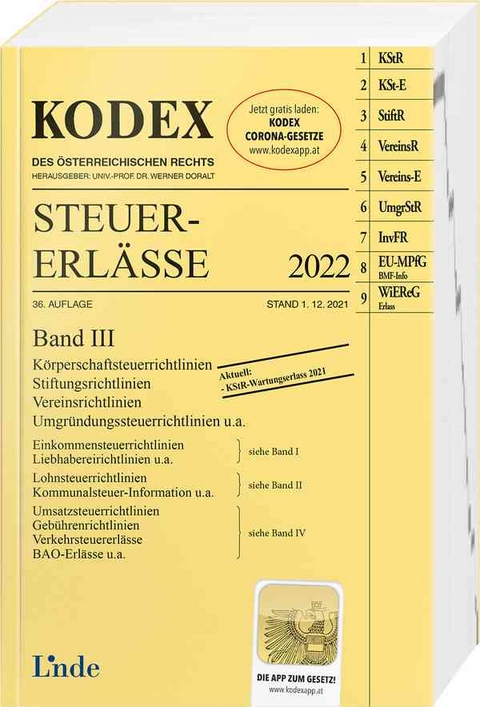 KODEX Steuer-Erlässe 2022 Band III - Elisabeth Titz-Frühmann