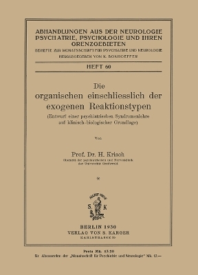 Die organischen einschliesslich der exogenen Reaktionstypen - H. Krisch