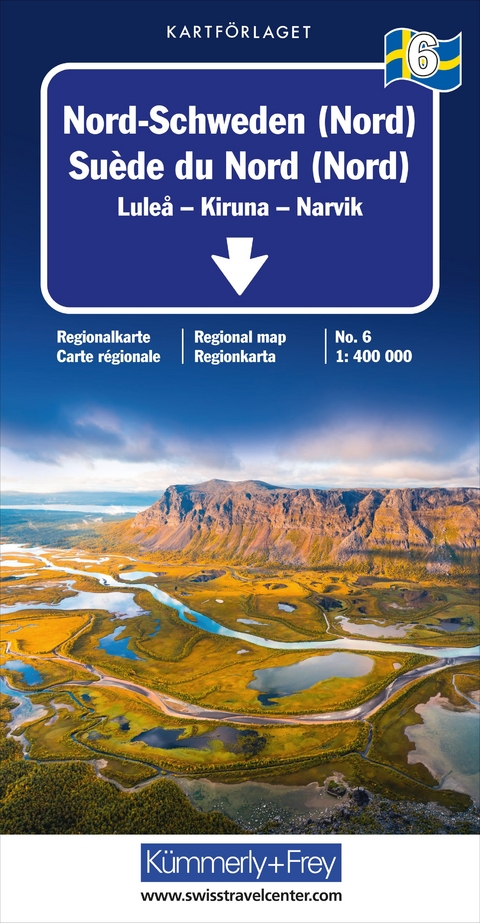 Kümmerly+Frey Regional-Strassenkarte 6 Nord-Schweden (Nord) 1:400.000