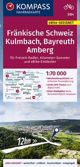 KOMPASS Fahrradkarte 3354 Fränkische Schweiz, Kulmbach, Bayreuth, Amberg 1:70.000 - 