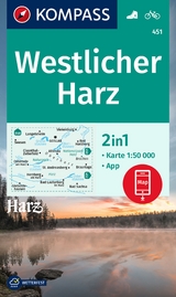 KOMPASS Wanderkarte 451 Westlicher Harz 1:50.000 - 