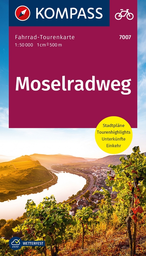 KOMPASS Fahrrad-Tourenkarte Moselradweg 1:50.000