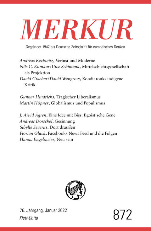 MERKUR Gegründet 1947 als Deutsche Zeitschrift für europäisches Denken - 1/2022 - 