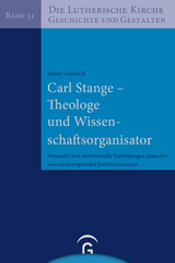 Carl Stange – Theologe und Wissenschaftsorganisator - Heiner Fandrich