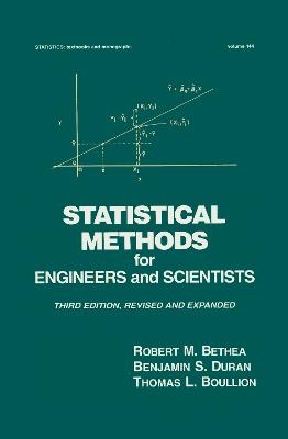 Statistical Methods for Engineers and Scientists - Robert M. Bethea