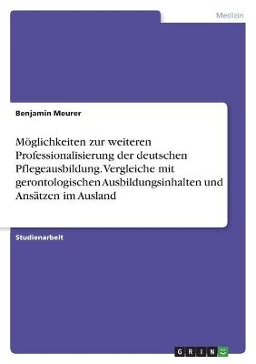 MÃ¶glichkeiten zur weiteren Professionalisierung der deutschen Pflegeausbildung. Vergleiche mit gerontologischen Ausbildungsinhalten und AnsÃ¤tzen im Ausland - Benjamin Meurer