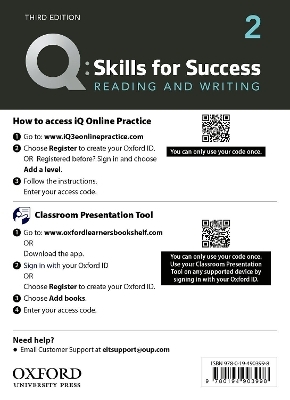 Q: Skills for Success: Level 2: Reading and Writing Teacher's Access Card - Jenny Bixby, Joe McVeigh