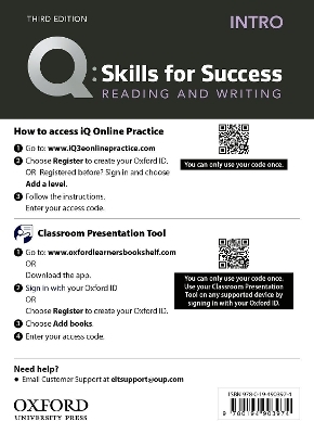 Q: Skills for Success: Intro Level: Reading and Writing Teacher's Access Card - Jenny Bixby, Joe McVeigh