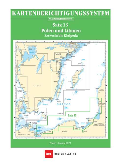 Berichtigung Sportbootkarten Satz 13: Polen und Litauen (Ausgabe 2022)