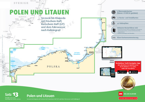 Sportbootkarten Satz 13: Polen und Litauen (Ausgabe 2022/2023)