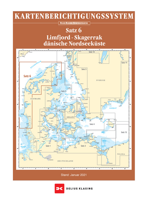 Berichtigung Sportbootkarten Satz 6: Limfjord - Skagerrak - Dänische Nordseeküste (Ausgabe 2022) - 