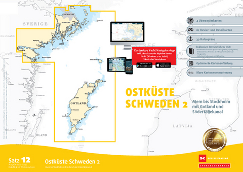 Sportbootkarten Satz 12: Ostküste Schweden 2 (Ausgabe 2022/2023)