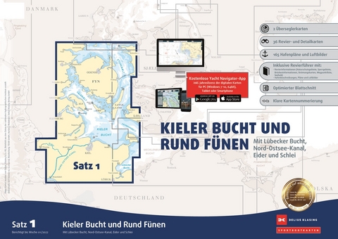 Sportbootkarten Satz 1: Kieler Bucht und Rund Fünen (Ausgabe 2022)