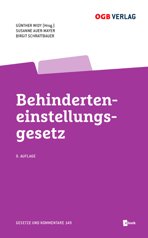 Behinderteneinstellungsgesetz - Günther Widy, Susanne Auer-Mayer, Birgit Schrattbauer