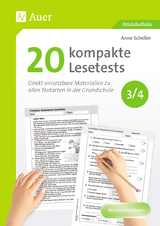 20 kompakte Lesetests für Klasse 3/4 - Anne Scheller