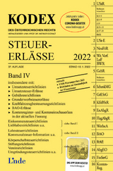 KODEX Steuer-Erlässe 2022, Band IV - Schilcher, Michael; Doralt, Werner