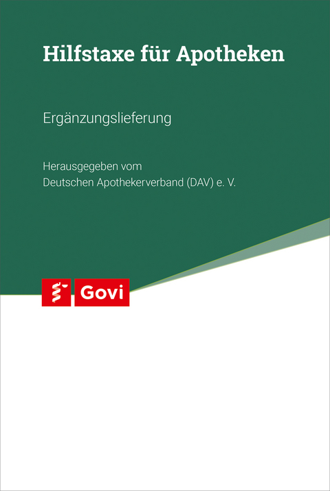 Hilfstaxe für Apotheken 39. Ergänzungslieferung