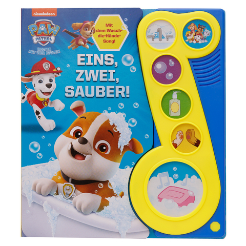 PAW Patrol - Eins, zwei, sauber! - Liederbuch mit Sound - Pappbilderbuch mit 6 Melodien und Geräuschen - 