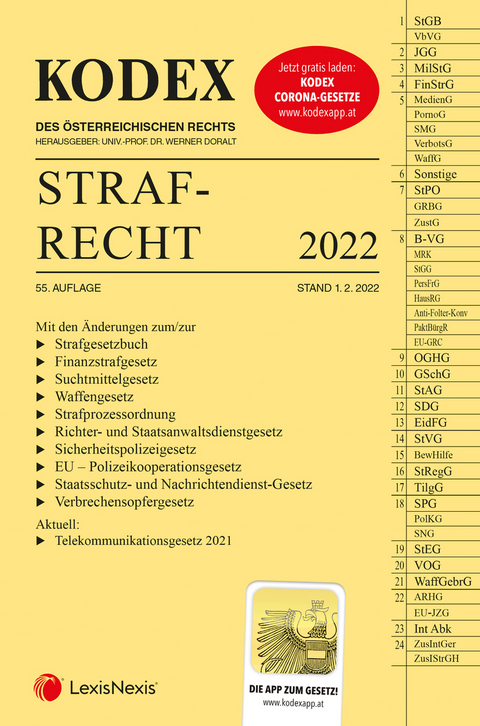 KODEX Strafrecht 2022 - inkl. App - 