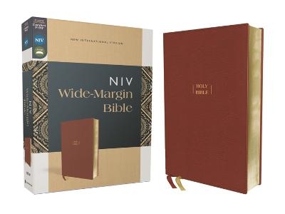 NIV, Wide Margin Bible (A Bible that Welcomes Note-Taking), Leathersoft, Brown, Red Letter, Comfort Print -  Zondervan