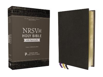 NRSVue, Holy Bible with Apocrypha, Premium Goatskin Leather, Black, Premier Collection, Art Gilded Edges, Comfort Print -  Zondervan